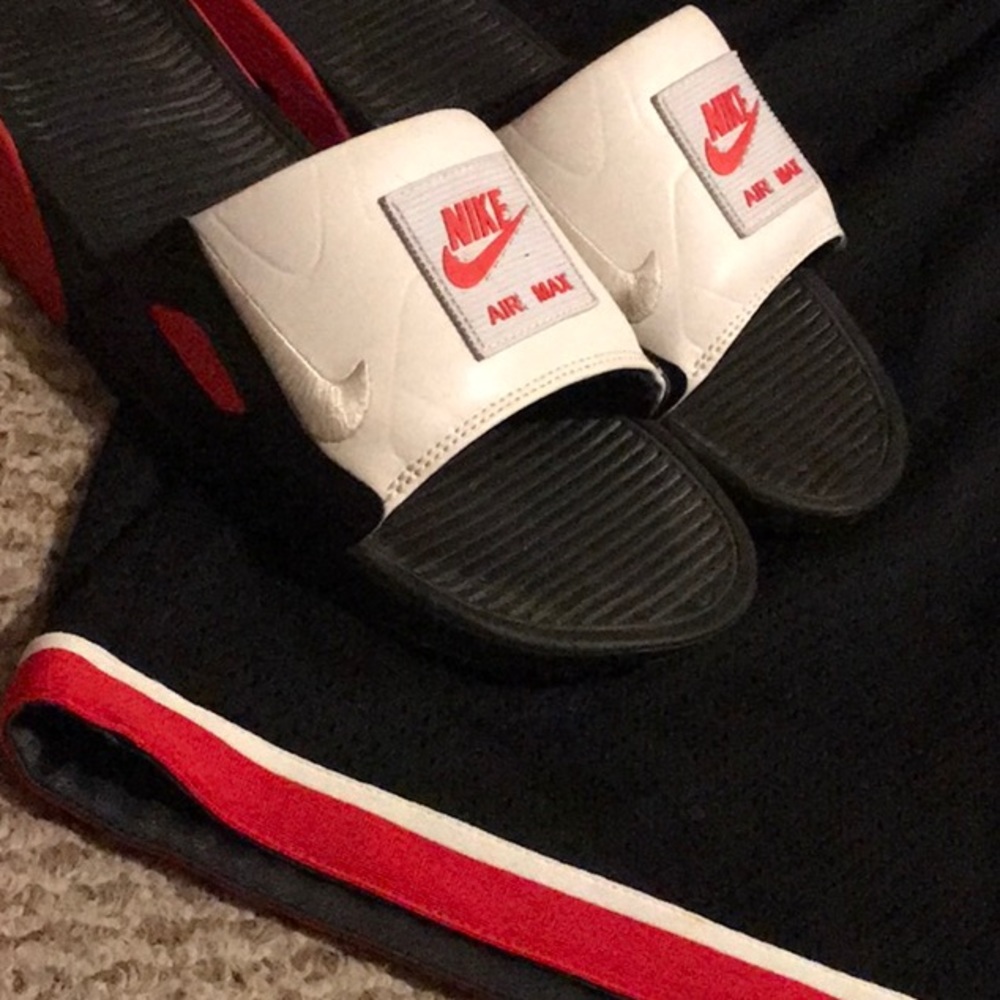 Nike air max slides and Nike shorts
